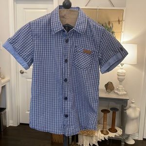 Gucci Kids Blue S/S Button Down Shirt 6